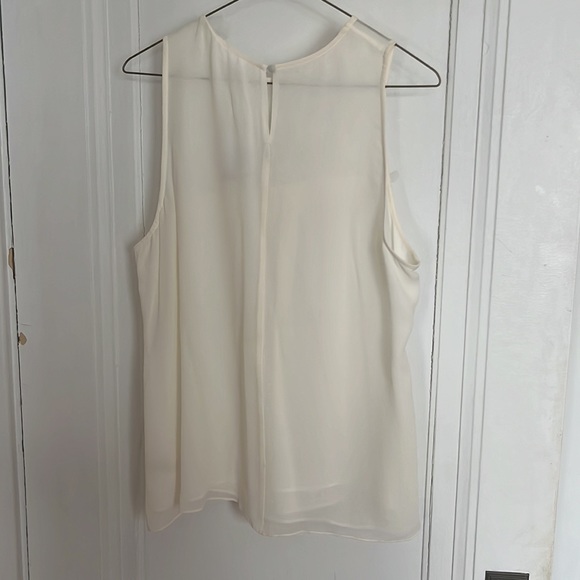 Ecru Cream Silk Top. L - Picture 2 of 5